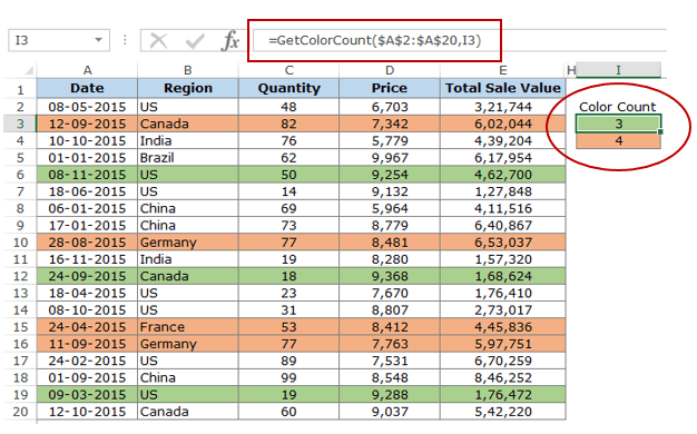 How To Automatically Count Color Cells In Excel