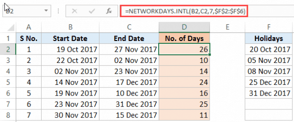 How to Calculate the Number of Days Between Two Dates in Excel