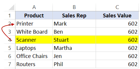 excel shift cells down when adding new values