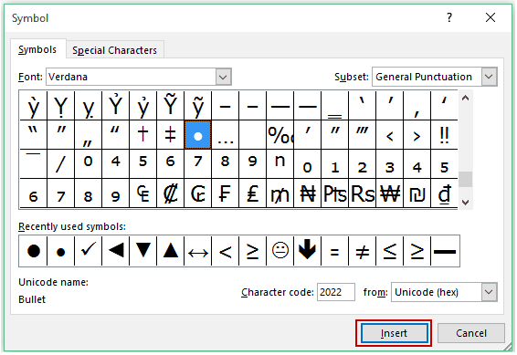 windows keyboard shortcuts square bullet