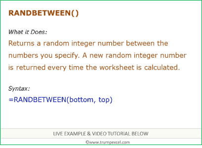How to Use Excel RANDBETWEEN Function (with Video)