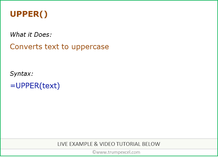 how-to-use-excel-upper-function-examples-video