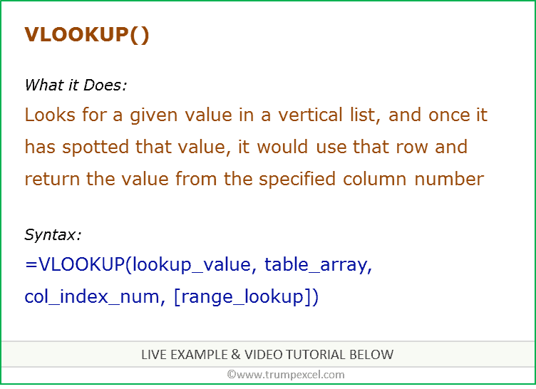 VLOOKUP FORMULA EXCEL 