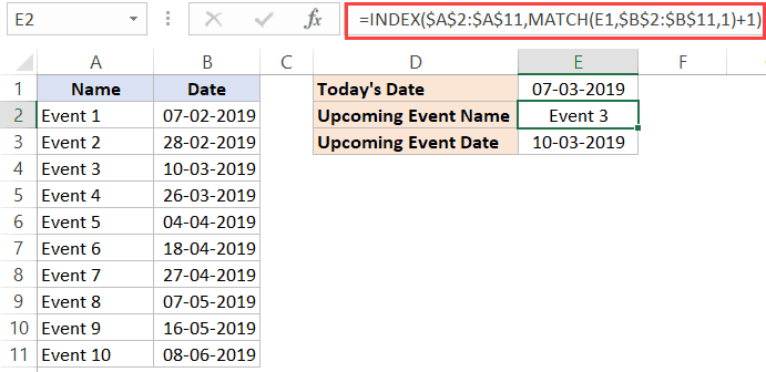 Find The Closest Match In Excel Using Formulas