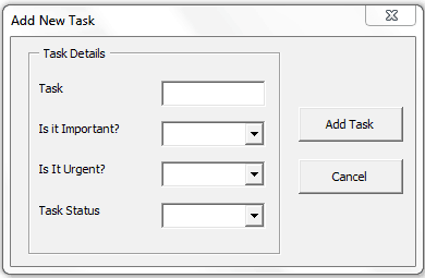 Exce Template - TASK MATRIX - Thêm tác vụ