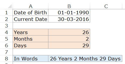 Free Excel Templates - Age Calculator