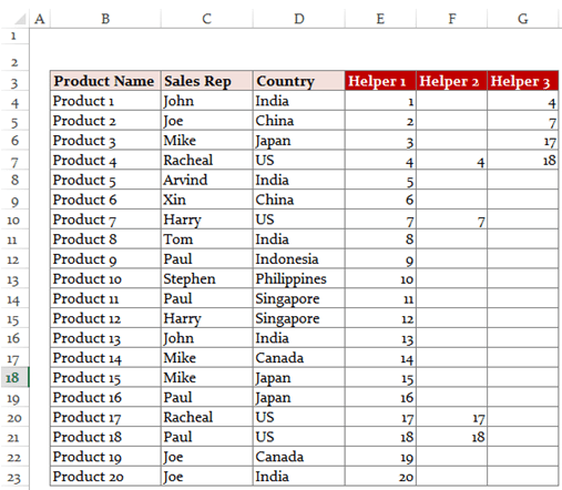 Dynamic Excel Filter - Helper Column 3