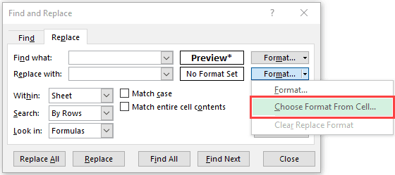 Select the format with which you want to replace bold font