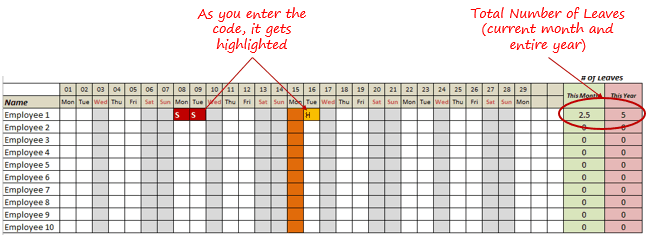 Free Excel Leave Tracker Template Updated For 2020