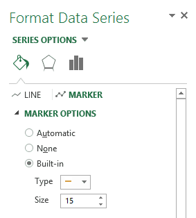Bullet Chart in Excel - Marker Type and Size