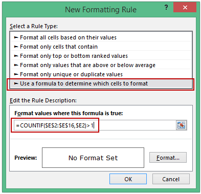 Find and Remove Duplicates in Excel - Formula in CF