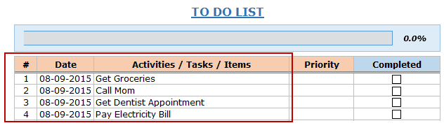 Excel để làm danh sách mẫu nhập nhiệm vụ kiểm tra hộp