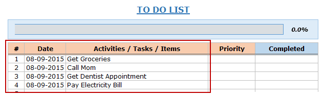 Excel để làm mẫu danh sách nhập nhiệm vụ nhấp đúp chuột