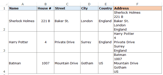 Start a New Line in Excel Cell - Line break in formula