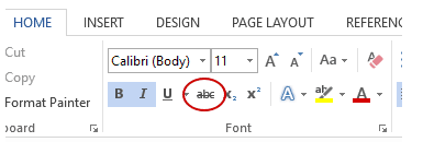 os x word strikethrough shortcut