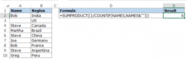 Count Unique Values In Excel Using Countif Function Count Unique Values In Excel Using Countif Function