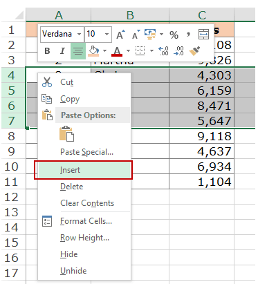 how to add multiple rows in excel at once