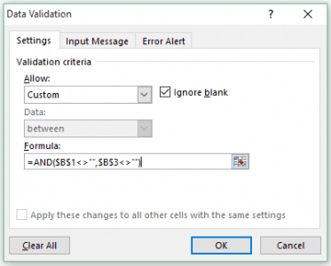 Enable Conditional Data Entry in Excel using Data Validation