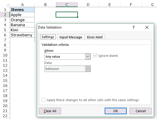 A demo of how dynamic drop-down lists work in Excel