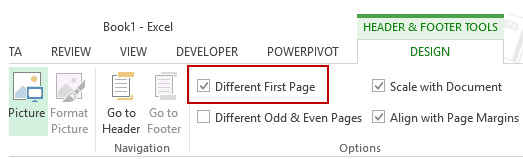 How to Insert Page Numbers in Excel Worksheets - Different First Page