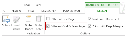 How to Insert Page Numbers in Excel Worksheets - Different Odd and Even