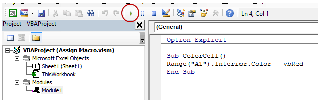 edit excel macro