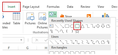 How to Run a Macro in Excel - Insert Shape