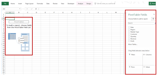 Creating a Pivot Table in Excel - Blank Pivot Table Worksheet