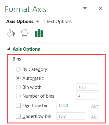 specify bins excel histogram