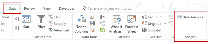 Histogram in Excel - Data Analysis Tab