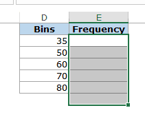 Histogram in Excel - select one more than bin