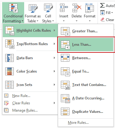 Make Negative Numbers Show Up in Red in Excel - Less than