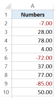 Make Negative Numbers Show Up in Red in Excel - Number format