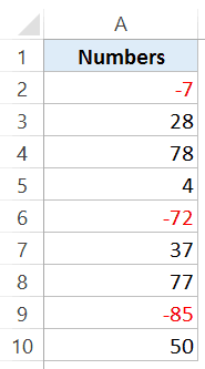 Make Negative Numbers Show Up in Red in Excel Format cells result