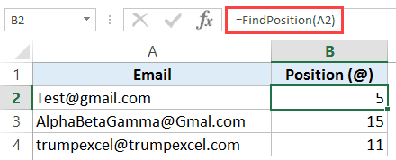 Excel VBA InStr Function - Finding @