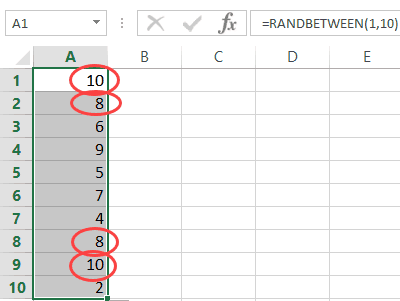 Generate Random Numbers in Excel - Randbetween repetition