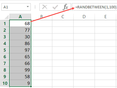 Generate Random Numbers in Excel - Randbetween