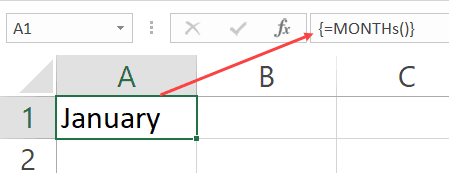 Creating a function in VBA that returns an array of month names