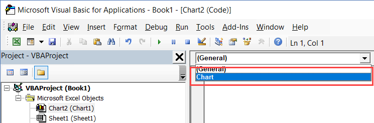 Excel VBA Events - Select Chart from the drop down