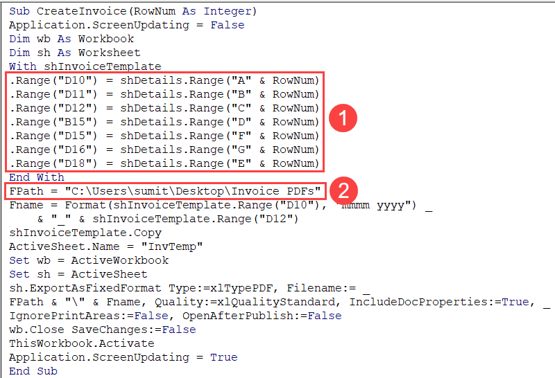 GST Invoice Generator Template in Excel 2018 modifying the code