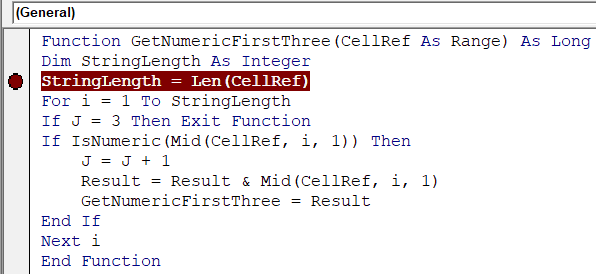 Setting the breakpoint