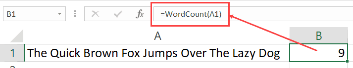 VBA Split Function - word count formula