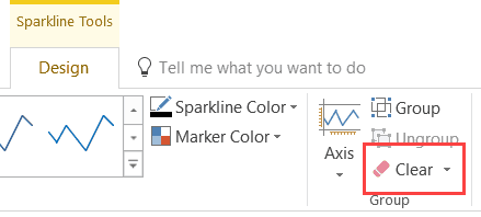 Clear Sparklines from Excel Cells