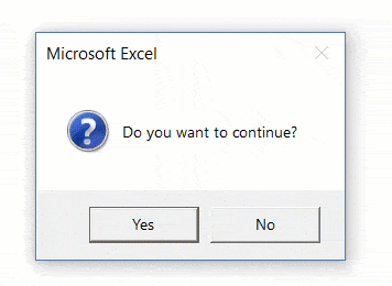 Yes No prompt based on user selection