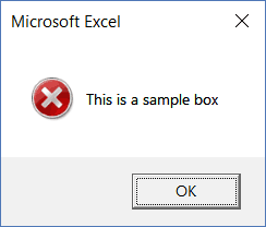 Excel VBA Msgbox - critical icon