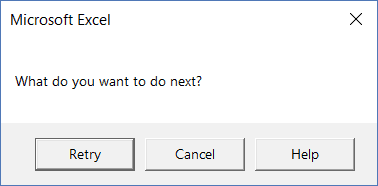 help button in the message box dialog box