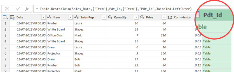 Merge Tables using Power Query - Extra column when combining data