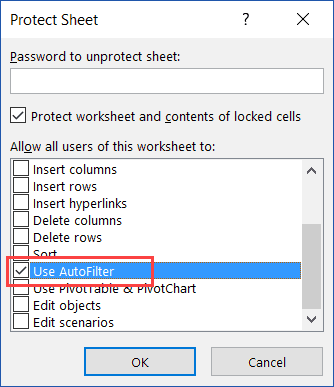 Check the Use Autofilter Option