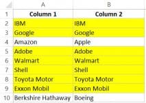 How to Compare Two Columns in Excel (for matches & differences)