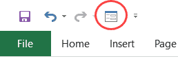 Excel Data Entry Form icon in QAT